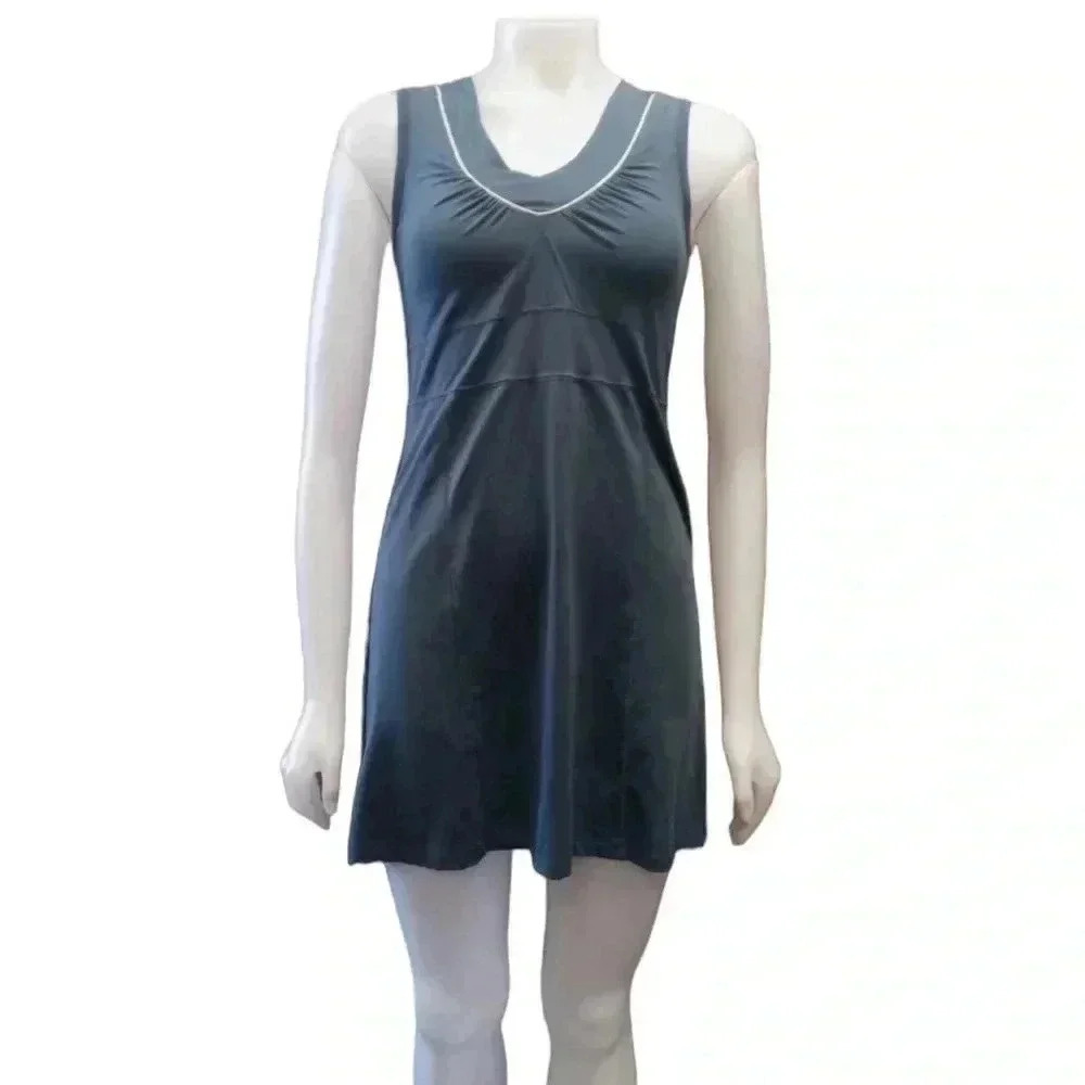 Athleta Sleeveless Teal Grey Mini Dress Size Small